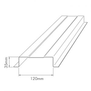 Facade Top Hat 120x35mm x 1.1mm